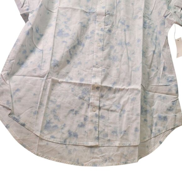 GoodThreads Women Washed Cotton Short-Sleeve Shirt Watercolor Print Size Large - Picture 5 of 15